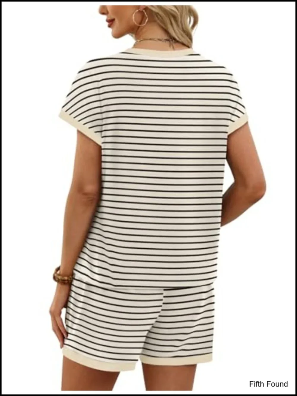 Two Piece Lounge Short Sets Cap Sleeve Crew Neck Sweatsuit with Pocket